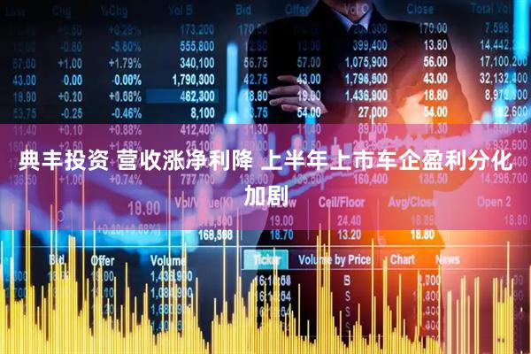 典丰投资 营收涨净利降 上半年上市车企盈利分化加剧